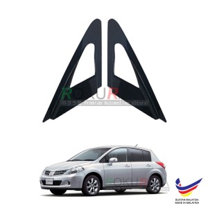 Nissan Latio C11 Hatchback Aerodynamic Front Triangle Side Window Mirror Cover (J's JS Racing Design)